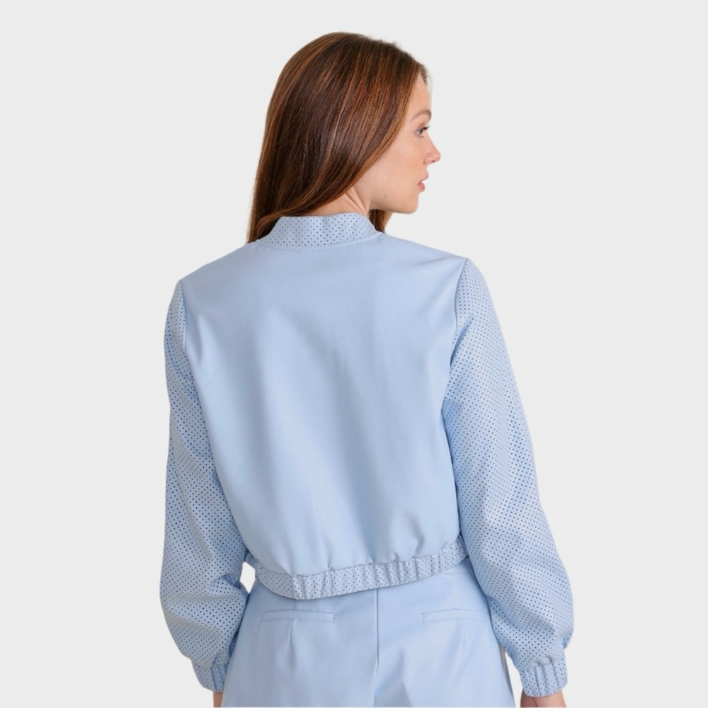 New SEDGE Terry Jacket in Cornflower Vegan Leather NWT S - Picture 3 of 10